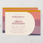 紫カラフル幾何学的モダンブライダルシャワー 招待状 (正面/裏面)