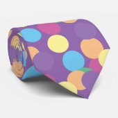 紫カラフル数々のの水玉模様 ネクタイ (ロール)