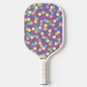 紫カラフル数々のの水玉模様 ピックルボールラケット (正面)