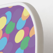 紫カラフル数々のの水玉模様 ピックルボールラケット (左詳細)