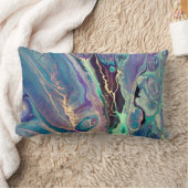 紫カラフル極紫光流体抽象芸術 ランバークッション (ブランケット)