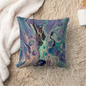 紫カラフル極紫Ultra Violet Marble Fluid Square クッション (ブランケット)