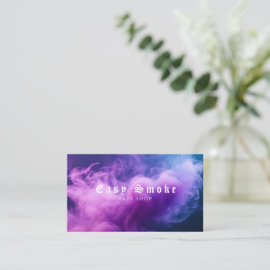 紫カラフル煙Vapeショップ名刺 名刺 (スタンド正面)
