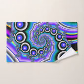 紫カラフル真珠フラクタルスパイラル バスタオルセット (ハンドタオル)