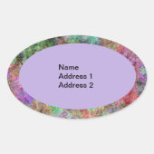 紫カラフル紫のピンク色の霧 楕円形シール (正面)