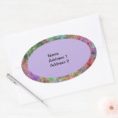 紫カラフル紫のピンク色の霧 楕円形シール (封筒)