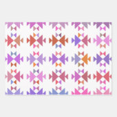 紫カラフル絵を描の幾何学模様 ラッピングペーパーシート (正面3)