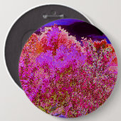 紫カラフル色の夕日の抽象芸術園 缶バッジ (正面&裏面)