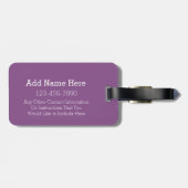 紫カラフル花柄モノグラカスタムム ラゲッジタグ (裏面横)