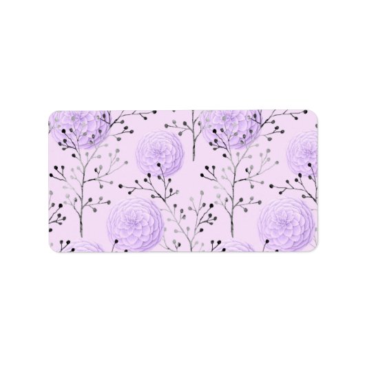 紫カラフル花植物フローラ ラベル (正面)