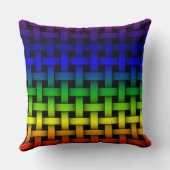 紫カラフル赤青イエローグリーンレインボー クッション (裏面)