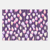 紫カラフル赤黄水色チューリップ ラッピングペーパーシート (正面2)