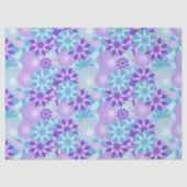 紫カラフル青の花の曼荼羅模様 薄葉紙 (正面)