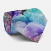 紫カラフル、ティール（緑がかった色）、青オレンジ色の抽象芸術アート ネクタイ (ロール)