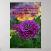 紫カラフル《植物》百日草花感動的引用文 ポスター (正面)