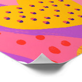 紫カラフル、赤、暗のバレンタインハート ポスター (角)