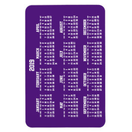 紫カレンダー2019大型フレキシブル磁石 マグネット