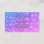 紫ガーリーとピンクのグリッターモノグラム名 名刺 (裏面)