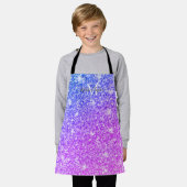 紫ガーリーとピンクのグリッターモノグラム名Apr エプロン (着用した状態)