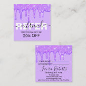 紫ガーリーのグリッター紹介カード 紹介カード (正面/裏面)