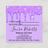 紫ガーリーのグリッター紹介カード 紹介カード (裏面)