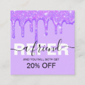 紫ガーリーのグリッター紹介カード 紹介カード (正面)