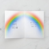 紫ガーリーのユニコーンの虹パーソナライズされた名 カード (内部)