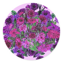 紫ガーリーの花ステッかわいらしカー付きソフト薄紫