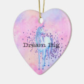 紫ガーリーの輝くユニコーン セラミックオーナメント (左)