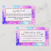 紫ガーリーアートピンクの抽象芸術絵を描パターン ロイヤリティカード (正面/裏面)