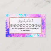 紫ガーリーアートピンクの抽象芸術絵を描パターン ロイヤリティカード (正面)