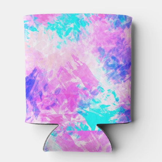 紫ガーリーアートピンクの抽象芸術絵を描パターン 缶クーラー (裏面)