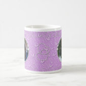 紫ガーリースパークフェイクリー2枚フォトハートアクセント コーヒーマグカップ (中央)