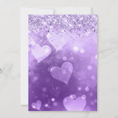紫ガーリーハート勾配グリッターSweet sixteen 招待状 (裏面)