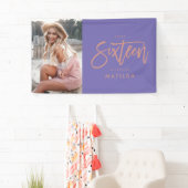 紫ガーリーバラ金ゴールド16歳16歳 横断幕 (インサイチュ)