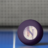 紫ガーリーピンクグリッタースパークルイニシャルモノグラム 卓球ボール (ネット)