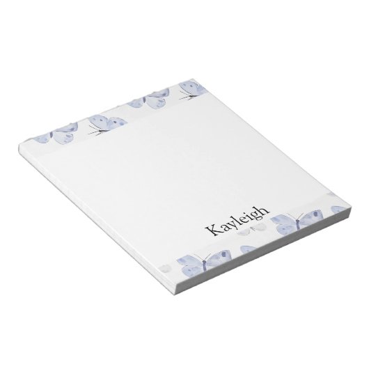 紫ガーリーラベンダー蝶 ノートパッド (アングル)