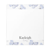 紫ガーリーラベンダー蝶 ノートパッド (正面)