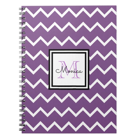 紫ガーリー名モノグラム山形 ノートブック (正面)