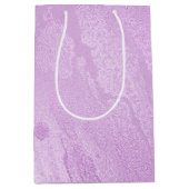 紫ガーリー抽象芸術 ミディアムペーパーバッグ (正面)