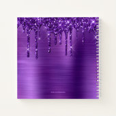 紫ガーリー滴下グリッターブラシ金属スケッチ ノートブック (裏面)