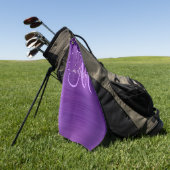 紫ガーリー滴下グリッターブラシ金属モノグラム ゴルフタオル (グリーン)