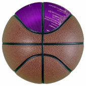 紫ガーリー滴下グリッターブラシ金属モノグラム バスケットボール (右)