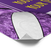 紫ガーリー白バレーボールチームの写真 ポスター (角)