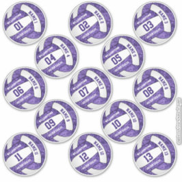 紫ガーリー白バレーボール選手の名カスタム前 シール