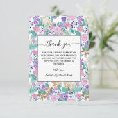 紫ガーリー紫金ゴールド水彩花 サンキューカード (スタンド正面)