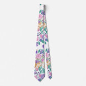 紫ガーリー紫金ゴールド水彩花 ネクタイ (正面)