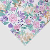 紫ガーリー紫金ゴールド水彩花 薄葉紙 (詳細)