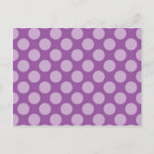 紫ガーリー色の可愛いプレゼントにライトパープル水玉模様 ポストカード (正面)