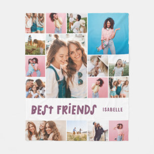 紫ガーリー16フォト最高のフドモダンシンプルFL フリースブランケット